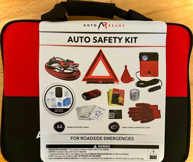 Delux 68 Piece Auto Safety Kit w/ Compressor, First Aid Kit, Jumper Cables, etc.